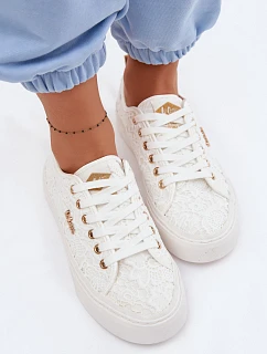 Dámské tenisky s krajkou Lee Cooper LCW-26-02-4060 Bílé
