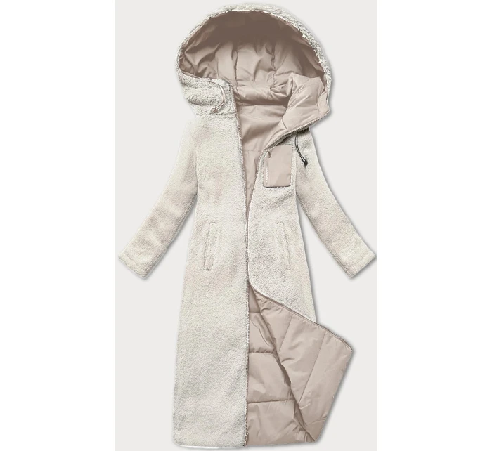 Světle béžová oboustranná zimní bunda s kožešinou model 21248613 - J.STYLE