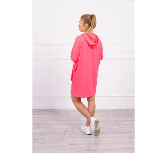 Šaty s kapucí růžové neonové Šaty s kapucí růžové neonové