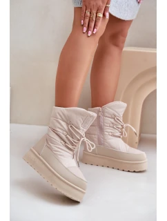 Śniegowce Na Platformie Na Zamek Big Star OO274885 Beżowe