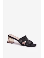 Klapki Damskie Na Słupku Vinceza 62230 Czarne