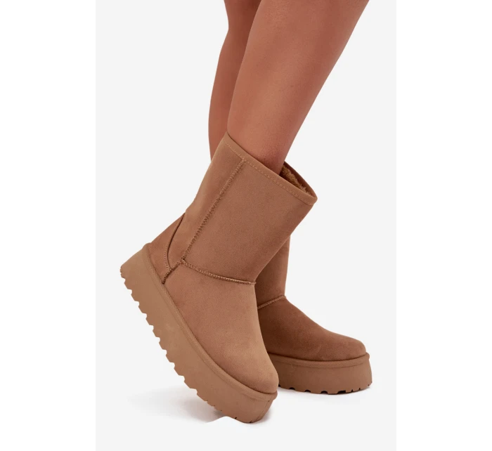 Dámské Zimní Boty S Kožíškem Hnědé model 21706810 - Boto Dámské Zimní Boty S Kožíškem Hnědé model 21706810 - Boto