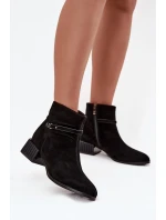Dámské kozačky z přírodního semiše na klínu zateplené model 21715520 Černé - D&A