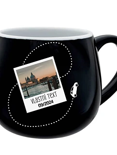 Personalizovaný keramický bacuľatý hrnček s fotografiou a cestovateľským motívom