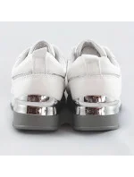 Biele dámske tenisky adidasky so zvýšenou podrážkou (666-21)