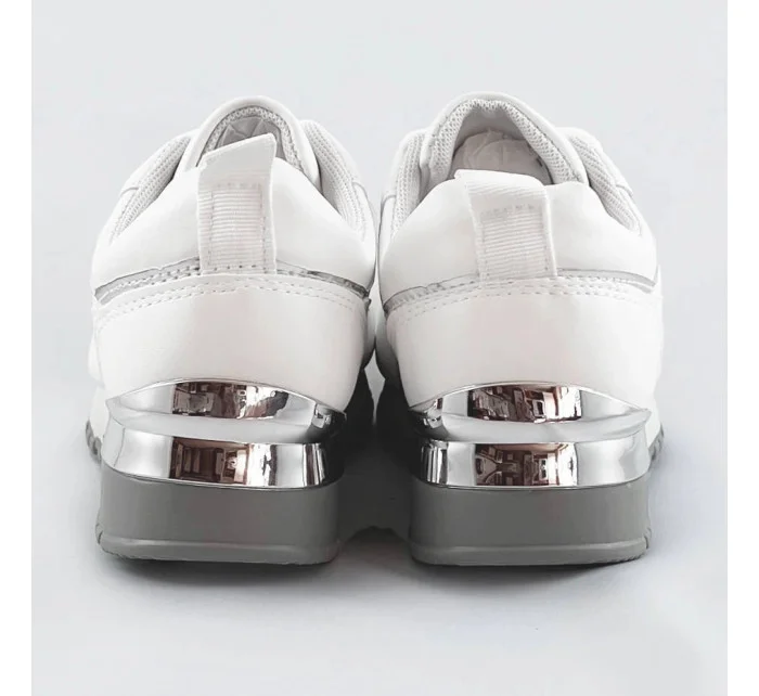 Biele dámske tenisky adidasky so zvýšenou podrážkou (666-21)