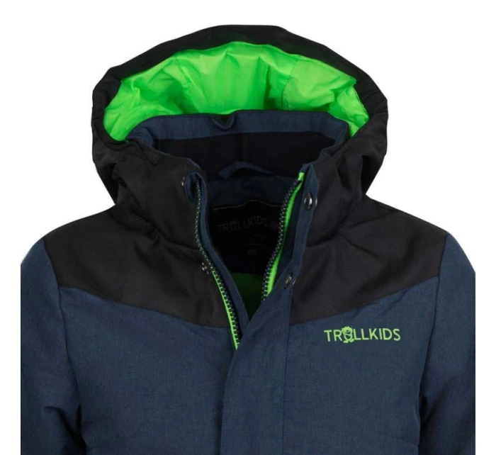 Trollkids Detská zateplená bunda Norefjell pre dievčatá/chlapcov nepremokavá tmavomodrá (132-100)
