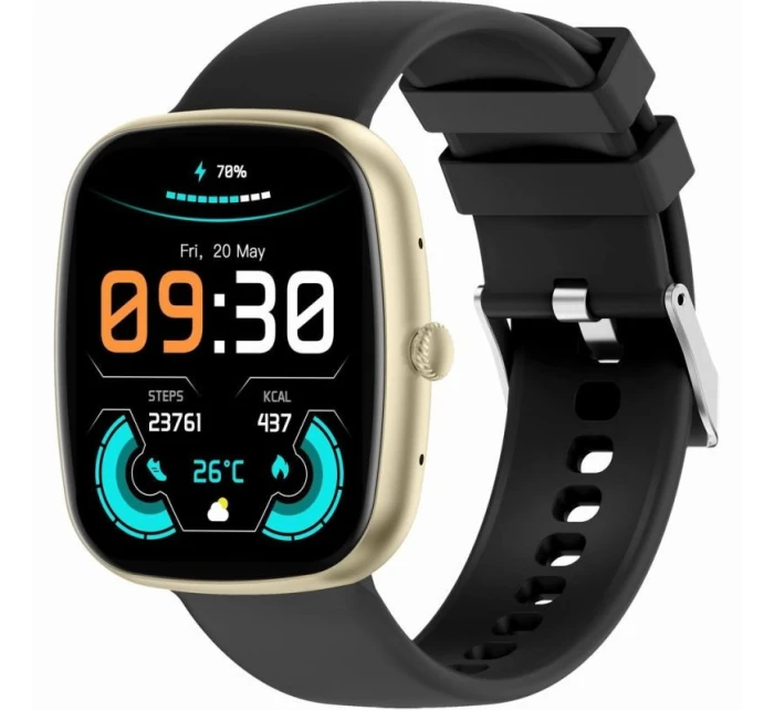 Dámské chytré hodinky  béžový silikonový řemínek + černý řemínek model 21807107 - Gravity