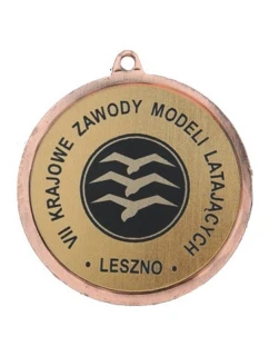 Medal brązowy z miejscem na emblemat 50 mm - medal stalowy z grawerem na laminacie