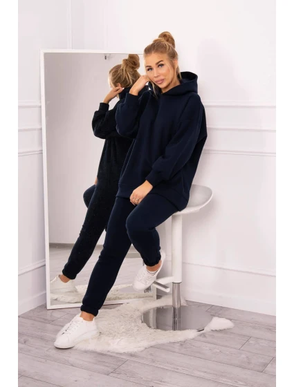 Zateplená súprava s mikinou tmavomodrá
