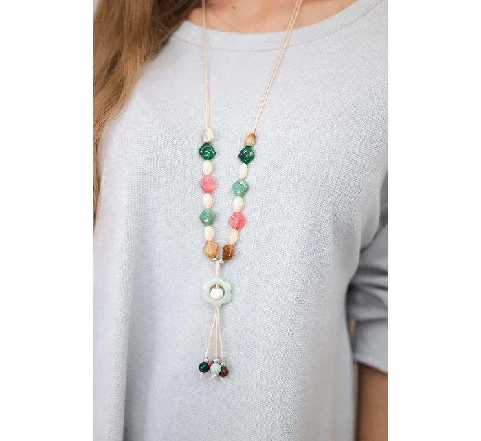 Blúzka s náhrdelníkom sivá