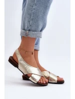 Zazoo 40407 Sandały Skórzane Damskie Złote