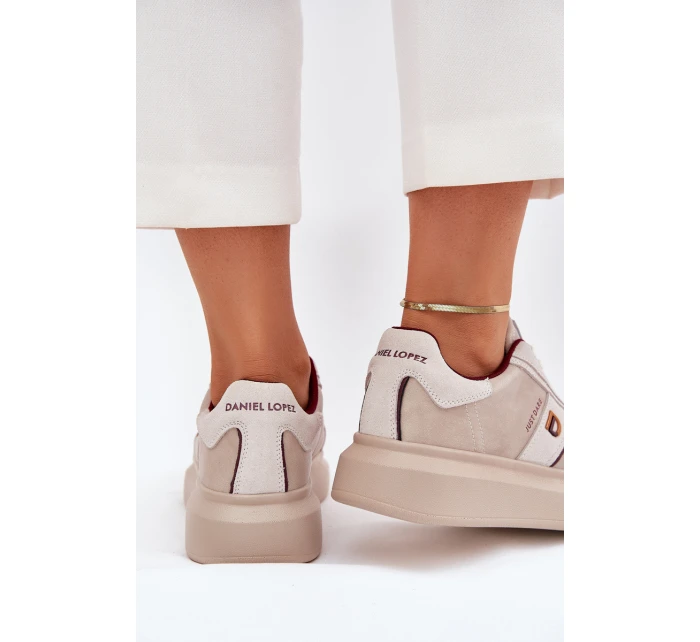 Dámské Kožené Tenisky Na Platformě Daniel Just Dare Béžové model 21703372 - Daniel Lopez Just Dare