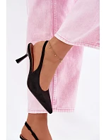 Dámské sandály na jehlovém podpatku z imitace semiše Černé model 22107100 - Boto