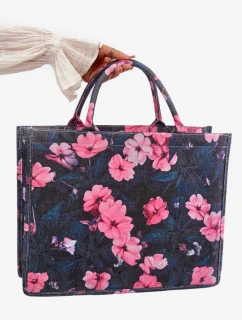 Veľká kvetinová peňaženka Black and Pink Mooch