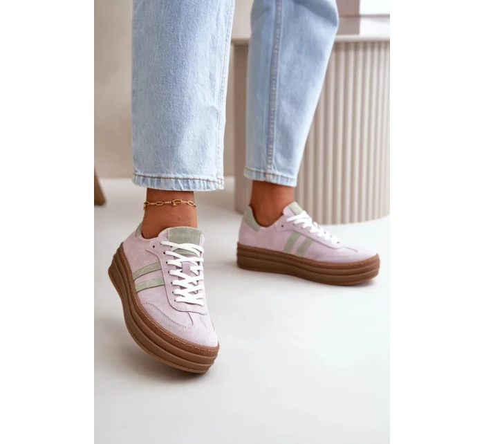 Dámske semišové tenisky na platforme Purple Zazoo Dámske semišové tenisky na platforme Purple Zazoo