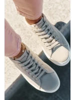 Dámske textilné tenisky na platforme Big Star - béžové Dámske textilné tenisky na platforme Big Star - béžové