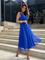 Dámske večerné šaty 268 Kr. modrá - Bicotone