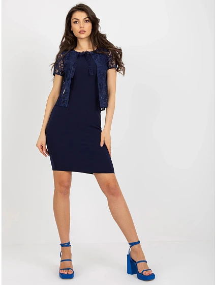 Dámské šaty LK SK model 22103956 tmavě modré - FPrice Dámské šaty LK SK model 22103956 tmavě modré - FPrice