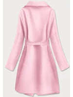 Minimalistický dámsky kabát v púdrovo ružovej farbe (747ART) Minimalistický dámsky kabát v púdrovo ružovej farbe (747ART)