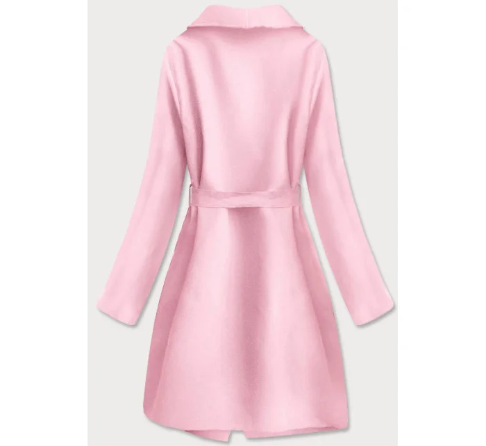Minimalistický dámsky kabát v púdrovo ružovej farbe (747ART) Minimalistický dámsky kabát v púdrovo ružovej farbe (747ART)