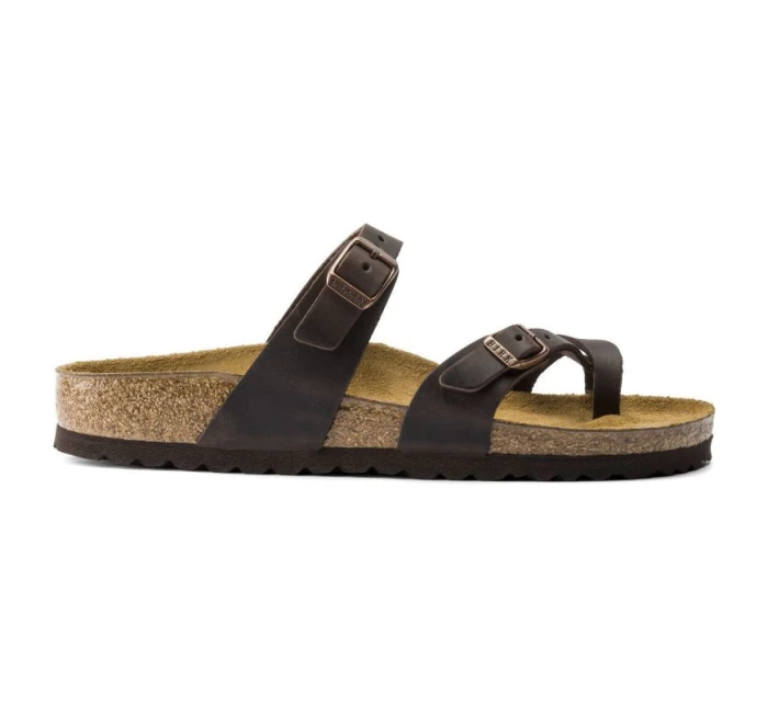 Birkenstock Dámske žabky Mayari Habana Narrow foot z nubukovej kože hnedé (0171323) Birkenstock Dámske žabky Mayari Habana Narrow foot z nubukovej kože hnedé (0171323)