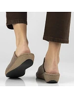 Kožené žabky na sivom podpätku Filippo DK7567