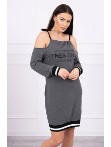 Šaty Tres Chic v grafitovej farbe