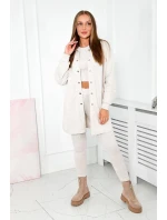 3dílný set model 18997820 top a legíny béžová melanž - K-Fashion 3dílný set model 18997820 top a legíny béžová melanž - K-Fashion