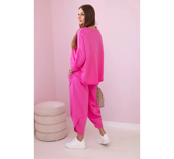Bavlnená mikina nohavice set ružová Bavlnená mikina nohavice set ružová
