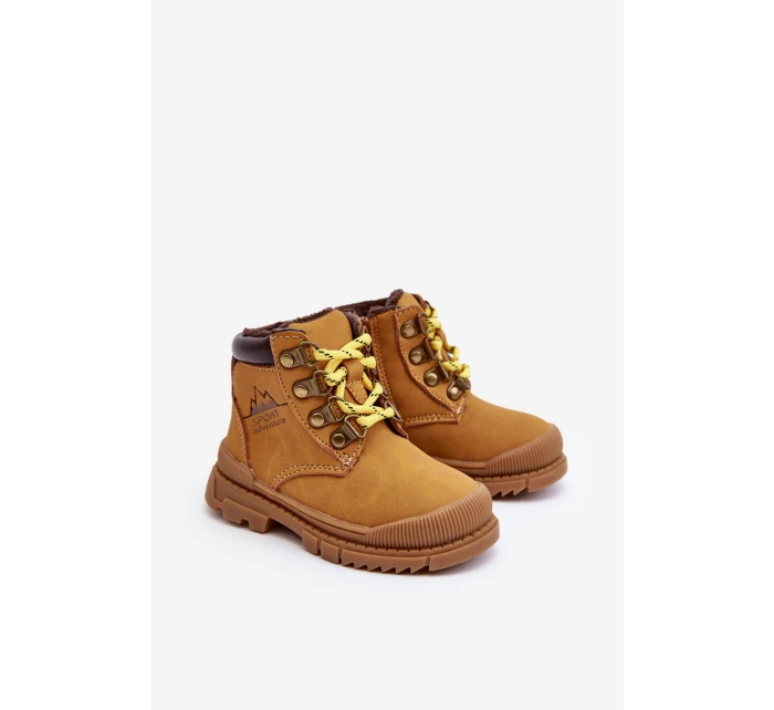 Dziecięce Ocieplane Botki Trapery Camel Walter Dziecięce Ocieplane Botki Trapery Camel Walter