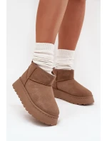 Śniegowce Damskie Na Platformie Ocieplane Futerkiem Khaki Vesirae Śniegowce Damskie Na Platformie Ocieplane Futerkiem Khaki Vesirae