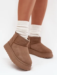 Dámské Sněhule Na Platformě Zateplené Kožíškem Khaki model 21705232 - Boto