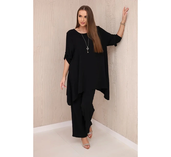 Sada halenky + kalhot s přívěskem černý Sada halenky + kalhot s přívěskem černý