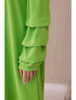 Španielske šaty s ozdobnými rukávmi svetlozelenej farby