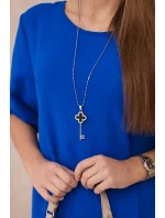 Súprava blúzka + nohavice s príveskom chrpová modrá