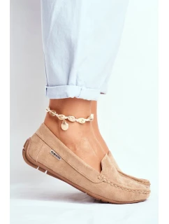 Mokasyny Damskie Beżowe Zamszowe Morreno