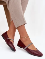 Dámské baleríny s lesklými pásky Bordó Ilirene
