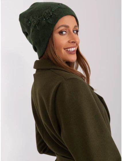 Czapka AT CZ model 18985159 ciemny zielony - FPrice