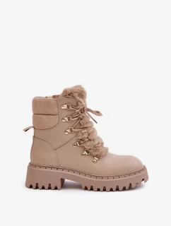 Zateplené členkové topánky tenisky na zips Eco koža béžová Willatta