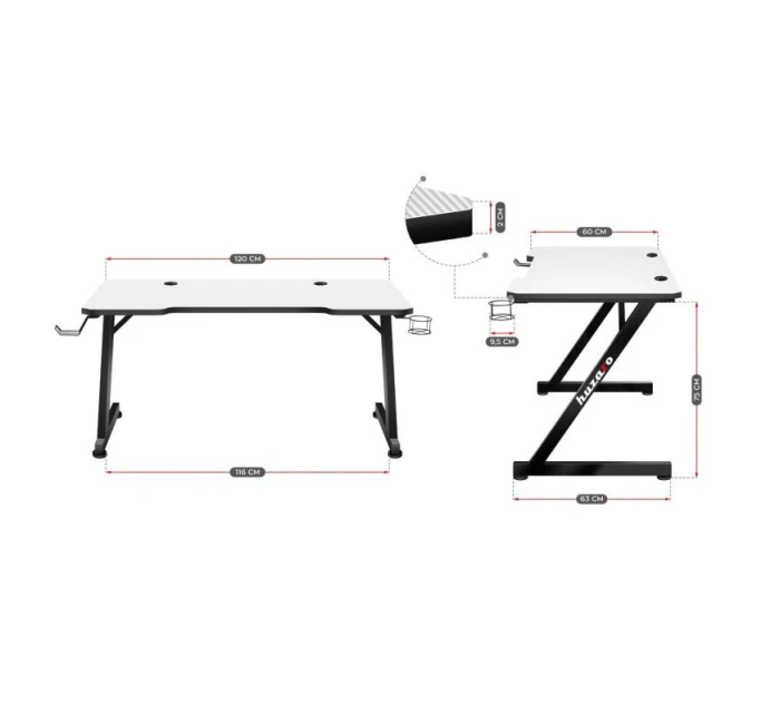 Herní stůl Hero model 21372529 White - Huzaro