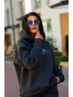 Izolovaná bavlnená súprava, mikina s vyšívacími + nohavicami Grafit