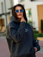 Izolovaná bavlnená súprava, mikina s vyšívacími + nohavicami Grafit