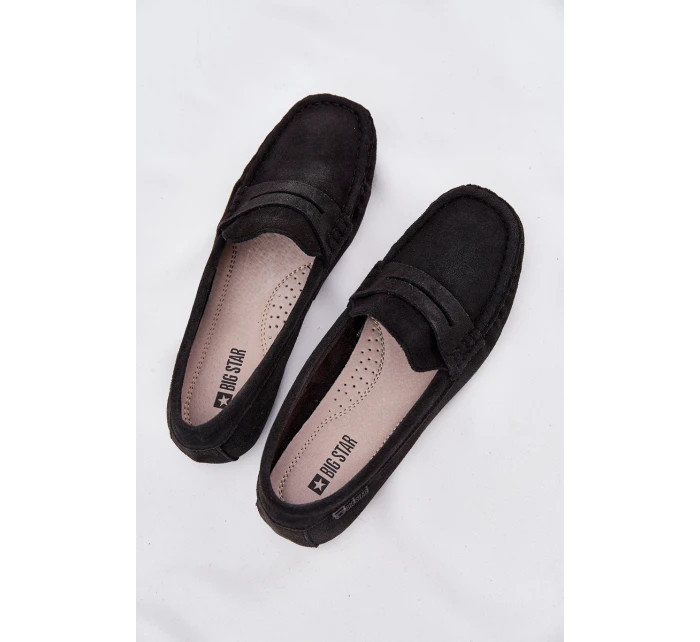 Zamszowe Mokasyny Damskie Big Star RR274948 Czarne