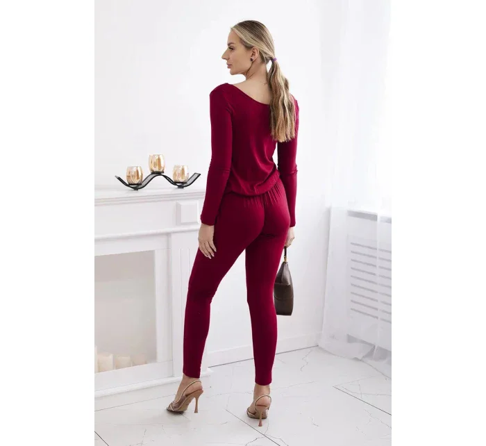 Kombinéza z viskózy 1065 bordová - Koucla Kombinéza z viskózy 1065 bordová - Koucla