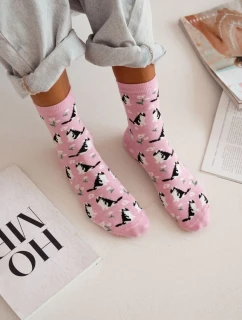 Dámske ponožky Mačky a kvety 0200.173