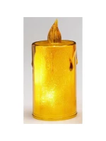 DEKORATÍVNA SVIEČKA 8 CM JANTÁROVÁ TEPLÁ BIELA 1 LED