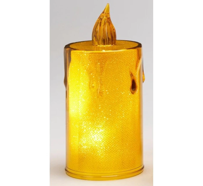 DEKORATÍVNA SVIEČKA 8 CM JANTÁROVÁ TEPLÁ BIELA 1 LED