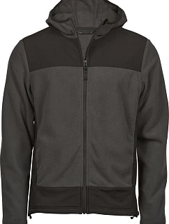Tee Jays TJ 9124 Fleecová bunda s kapucňou „Mountain“ 18.9124 asfaltová/čierna
