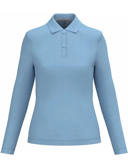 Kariban K 244 Dámske polo tričko s dlhým rukávom z piké 20.K244 sky blue Kariban K 244 Dámske polo tričko s dlhým rukávom z piké 20.K244 sky blue
